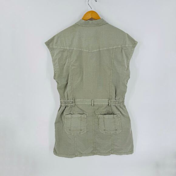 American Eagle Utility Shirt Dress Green Sleeveless Size XL NWT Missing Belt - Picture 2 of 6